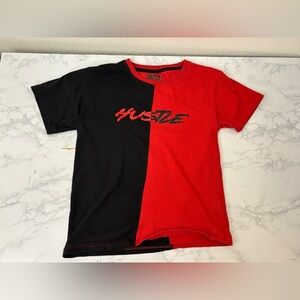 Seven Souls Boys T-shirt Sz 14/16 Red Black Hustle Pullover Tee​​